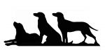 3 Labrador Dogs Weathervane or Sign Profile - Laser cut 550mm